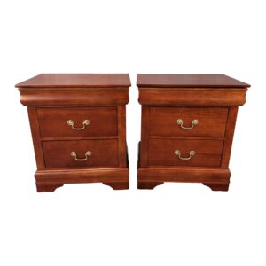 Pair of Coaster Cherry Finish Nightstands