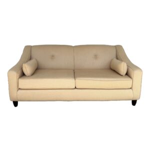 Tan Two-Seat Upholstered Sofa