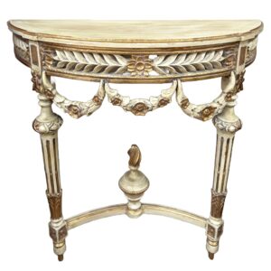 Early 1900s Italian Foyer Table with Carved Draped Accents