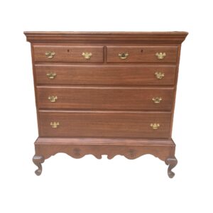 Mahogany Chest with Two Drawers Over Three and Carved Detail