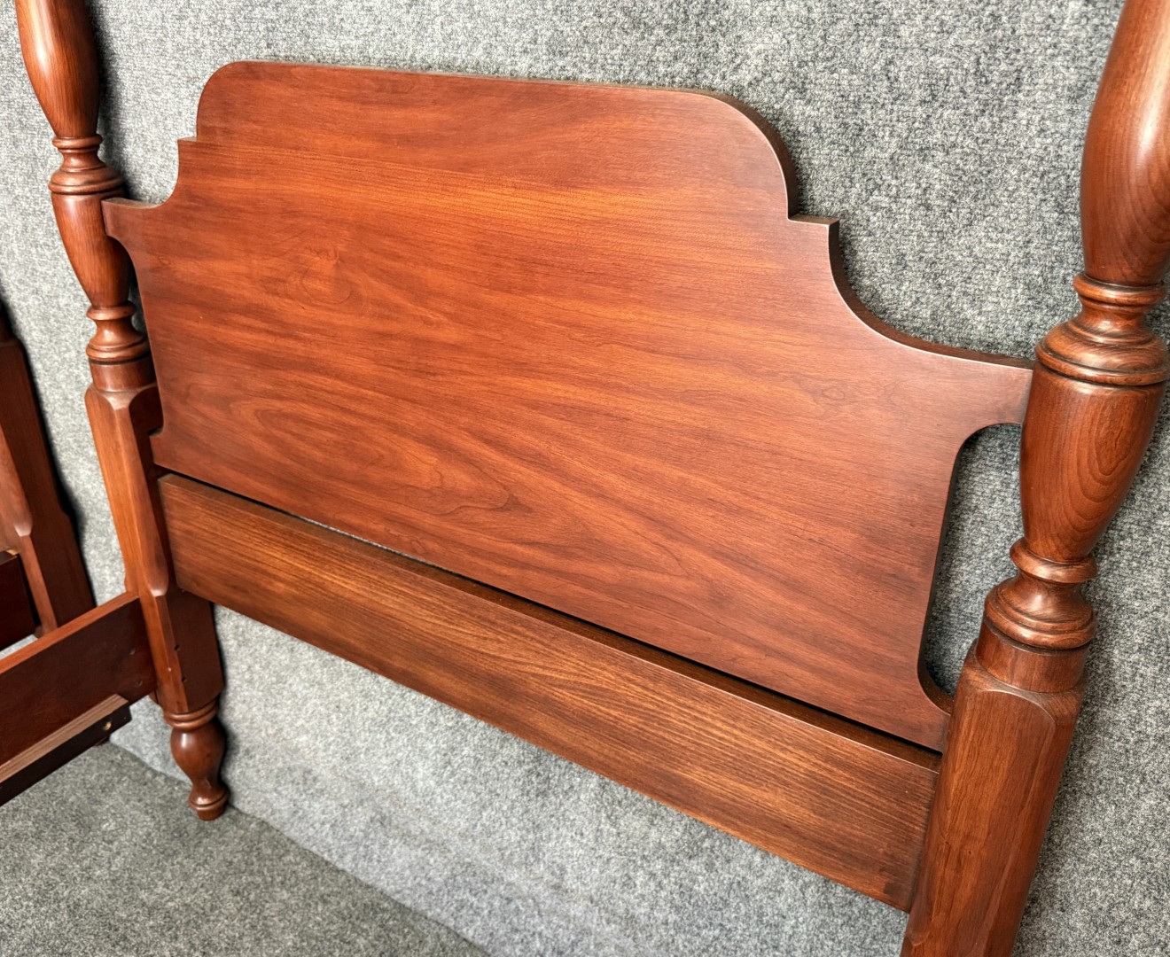 Pair of Henkel Harris Solid Cherry Twin Poster Bed Frames Pair of Henkel Harris Solid Cherry Twin Poster Bed Frames