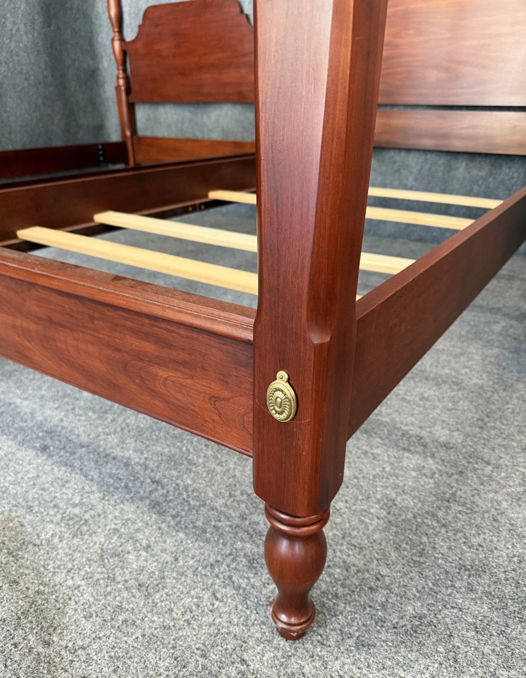 Pair of Henkel Harris Solid Cherry Twin Poster Bed Frames Pair of Henkel Harris Solid Cherry Twin Poster Bed Frames