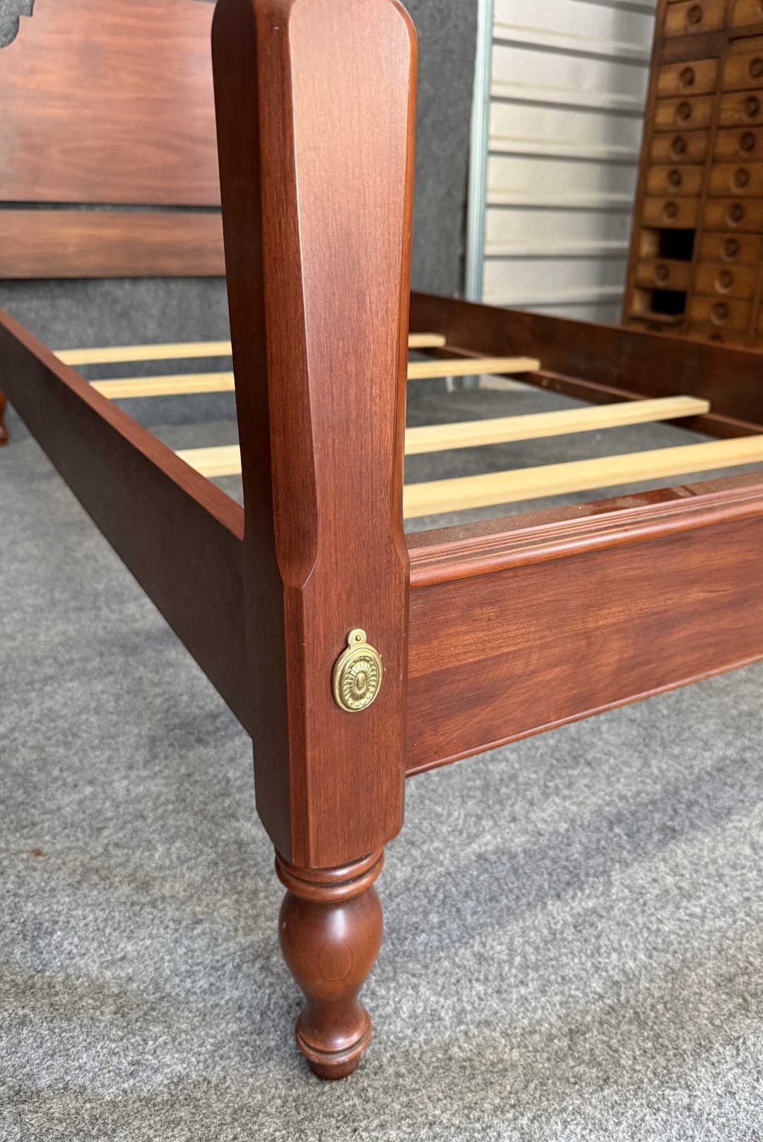 Pair of Henkel Harris Solid Cherry Twin Poster Bed Frames Pair of Henkel Harris Solid Cherry Twin Poster Bed Frames