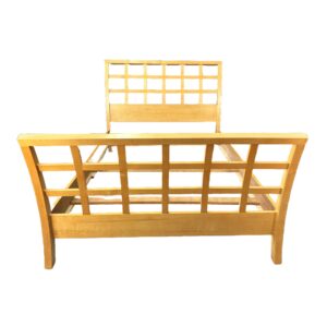 Mid-Century Modern Queen Size Maple Bed Frame