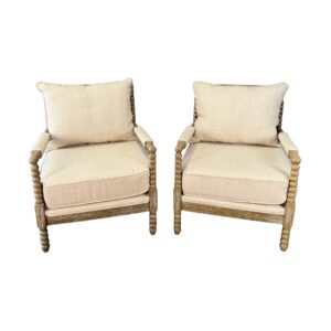 Pair of New Showroom Sample Spindle Back Club Chairs