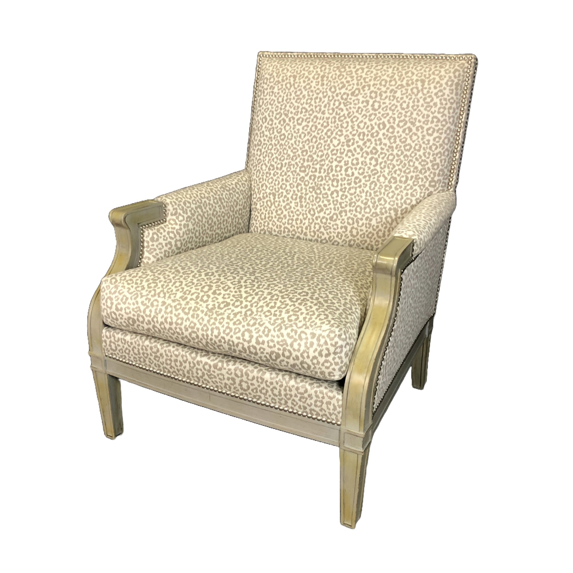 New Showroom Sample Lillian August Leopard Print Upholstered Arm Chair