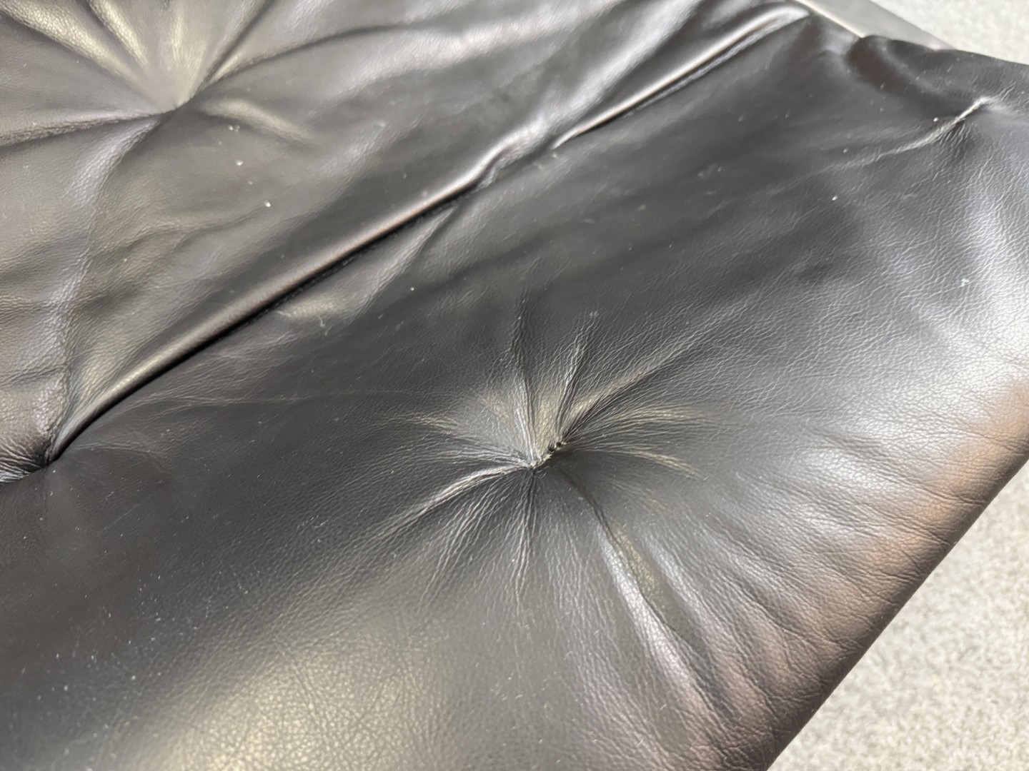 Ambiene Mid-Century Modern Style Black Leather Chair and Ottoman Ambiene Mid-Century Modern Style Black Leather Chair and Ottoman