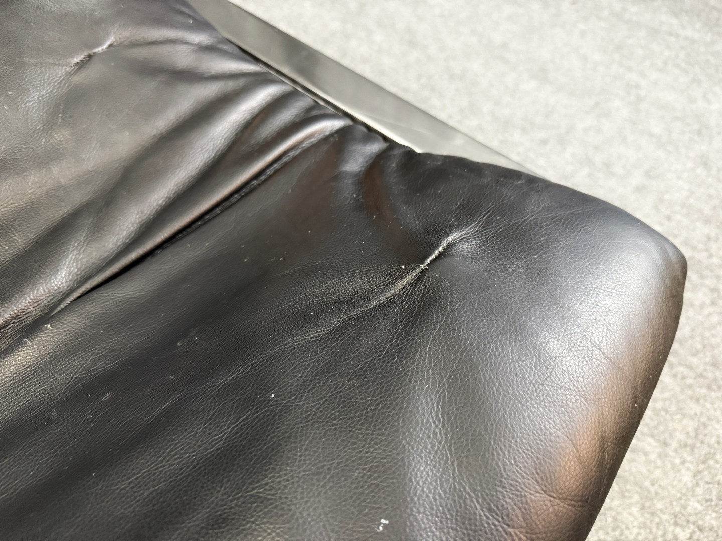 Ambiene Mid-Century Modern Style Black Leather Chair and Ottoman Ambiene Mid-Century Modern Style Black Leather Chair and Ottoman