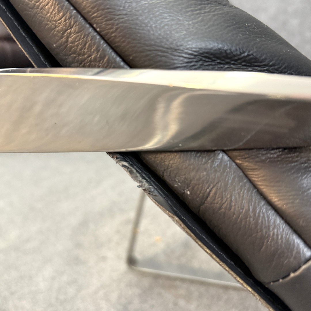 Ambiene Mid-Century Modern Style Black Leather Chair and Ottoman Ambiene Mid-Century Modern Style Black Leather Chair and Ottoman