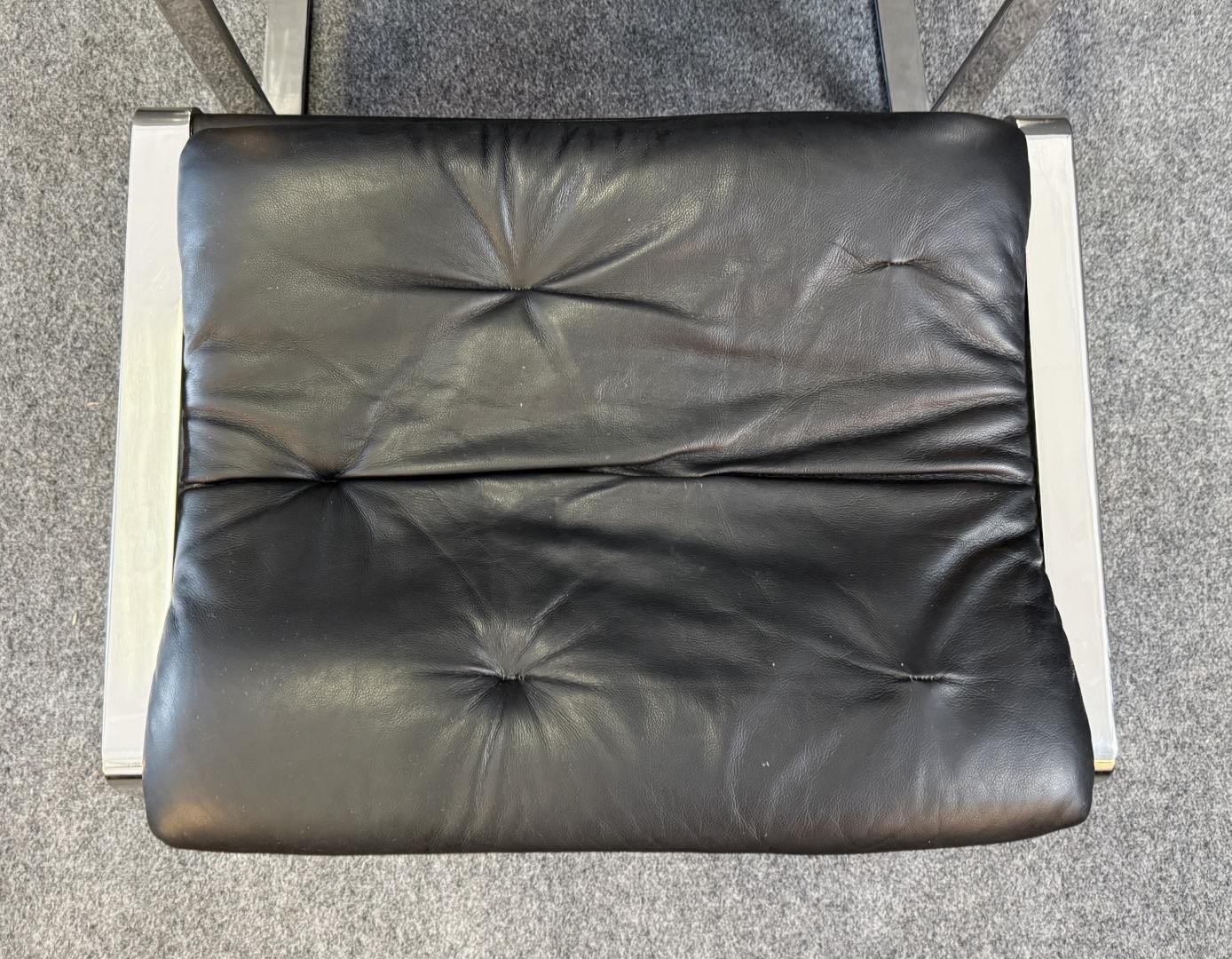 Ambiene Mid-Century Modern Style Black Leather Chair and Ottoman Ambiene Mid-Century Modern Style Black Leather Chair and Ottoman