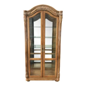 Bernhardt Oak Arched Curio Cabinet