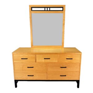 Mid-Century Modern Maple Dresser with Mirror