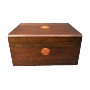 Solid Mahogany Inlaid Box with Organizational Insert