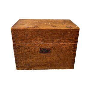 Antique Oak Cigarette Box
