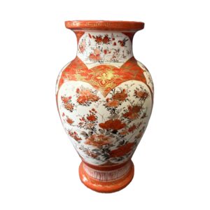 Early 1900's Japanese Style Kutani Porcelain Vase with Birds and Flowers