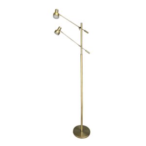 Brushed Gold Two Light Floor Lamp