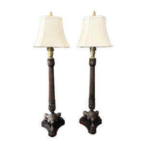 Pair of Clawfoot Lamps and Shades
