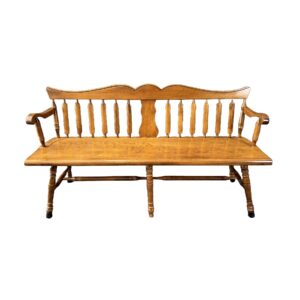 Solid Maple Arrow Back Bench with Turned Legs