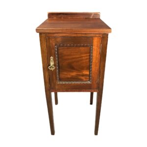 19th Century Mahogany One-Door Nightstand with Beaded Molding