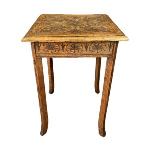 19th Century Heavily Carved Oak Accent Table