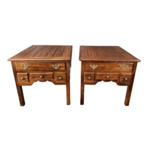Pair of Sherrill Oversized Ruff Hewn Collection Side Tables