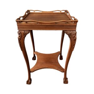 1950's Mahogany Table with Gallery Top and Ball & Claw Feet