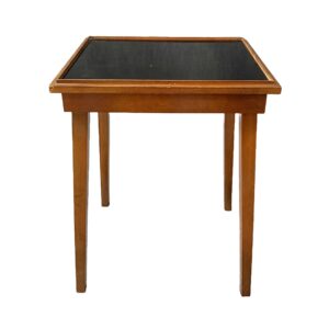 Mid-Century Modern Petite Side Table with Black Top