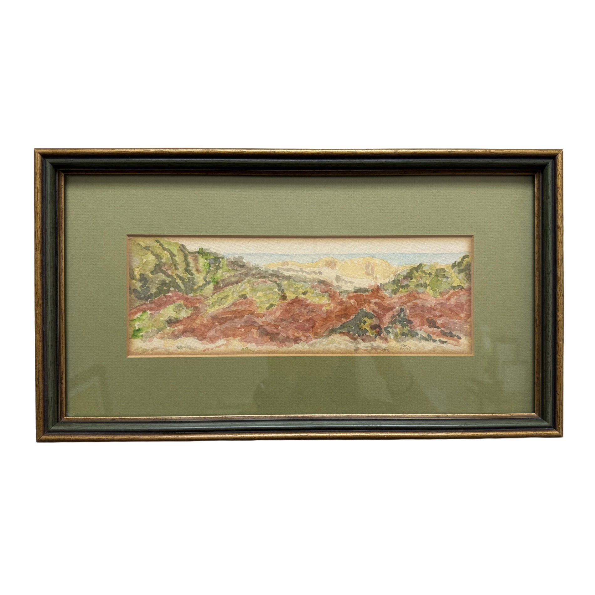 Vintage 1970s Abstract Watercolor of Landscape Vintage 1970s Abstract Watercolor of Landscape