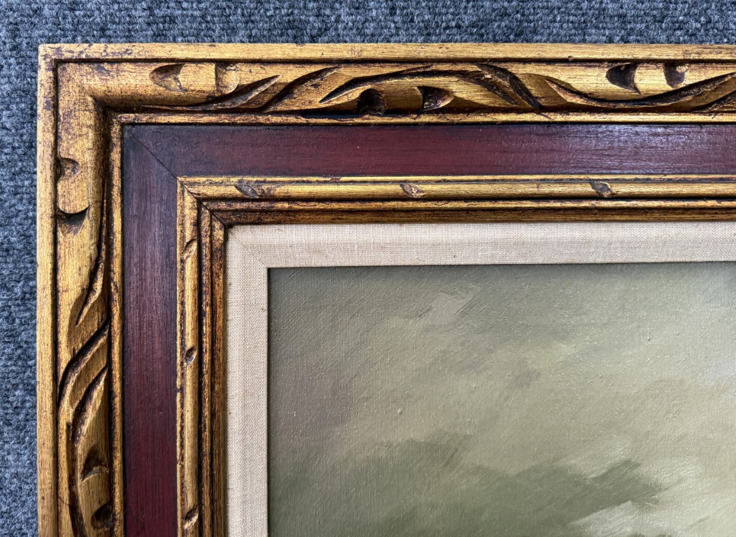 Vintage 1960s Oil on Canvas of Moonlit Beach Vintage 1960s Oil on Canvas of Moonlit Beach