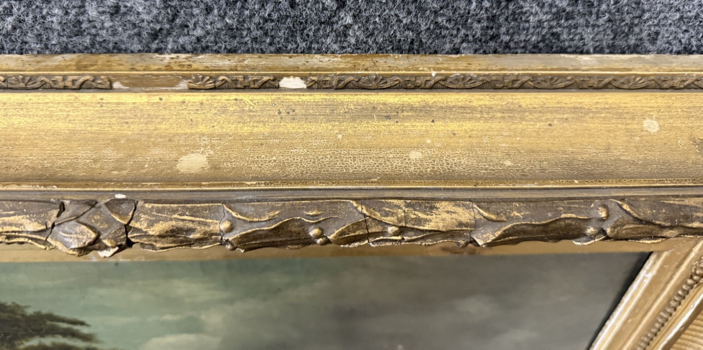 Antique c1875 River Landscape Oil on Canvas Antique c1875 River Landscape Oil on Canvas