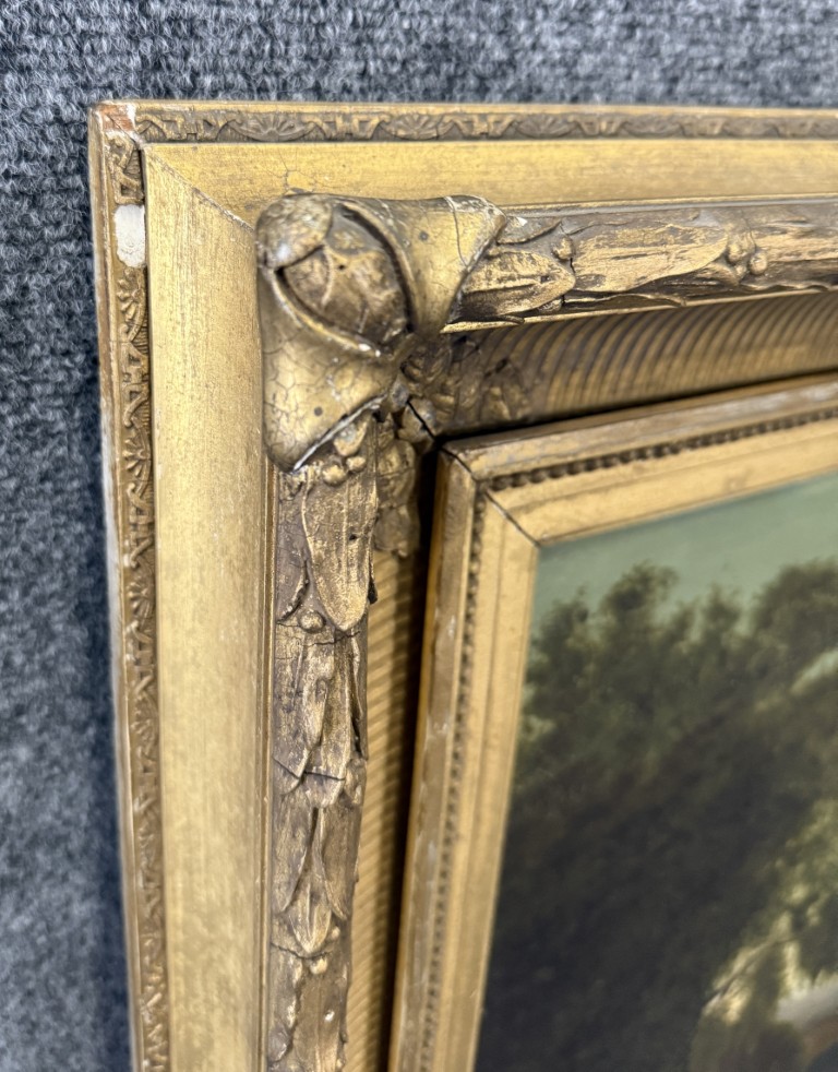 Antique c1875 River Landscape Oil on Canvas Antique c1875 River Landscape Oil on Canvas