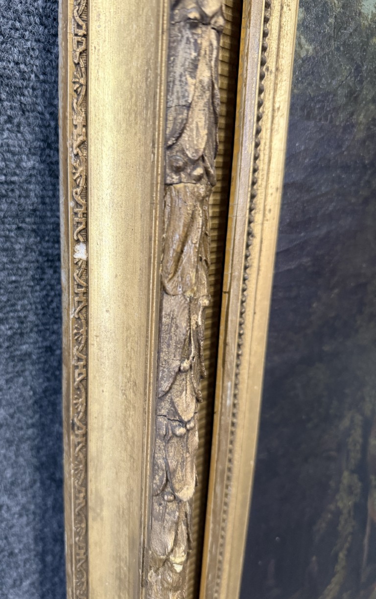 Antique c1875 River Landscape Oil on Canvas Antique c1875 River Landscape Oil on Canvas