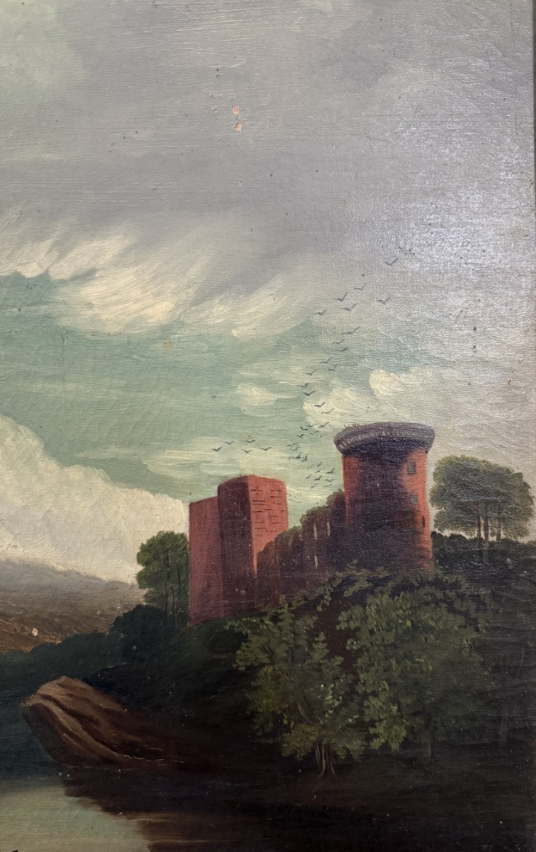 Antique c1875 River Landscape Oil on Canvas Antique c1875 River Landscape Oil on Canvas