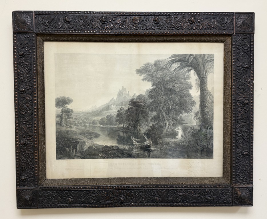 Antique c1855 Engraving of Thomas Cole's "The Voyage of Life: Youth" Antique c1855 Engraving of Thomas Cole's "The Voyage of Life: Youth"