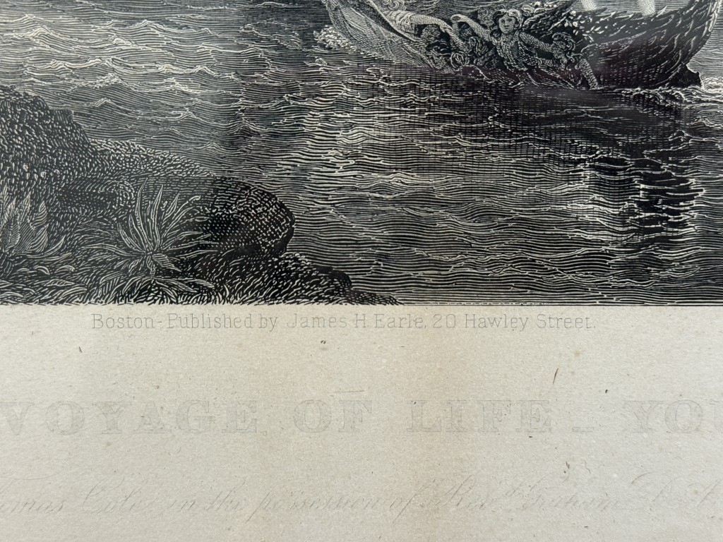 Antique c1855 Engraving of Thomas Cole's "The Voyage of Life: Youth" Antique c1855 Engraving of Thomas Cole's "The Voyage of Life: Youth"