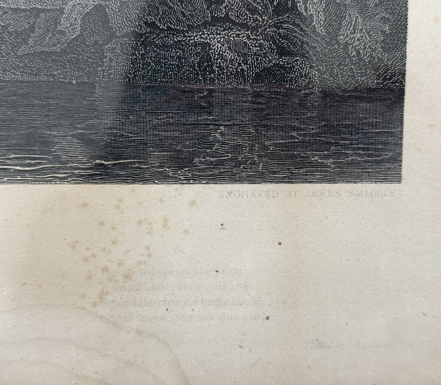 Antique c1855 Engraving of Thomas Cole's "The Voyage of Life: Youth" Antique c1855 Engraving of Thomas Cole's "The Voyage of Life: Youth"