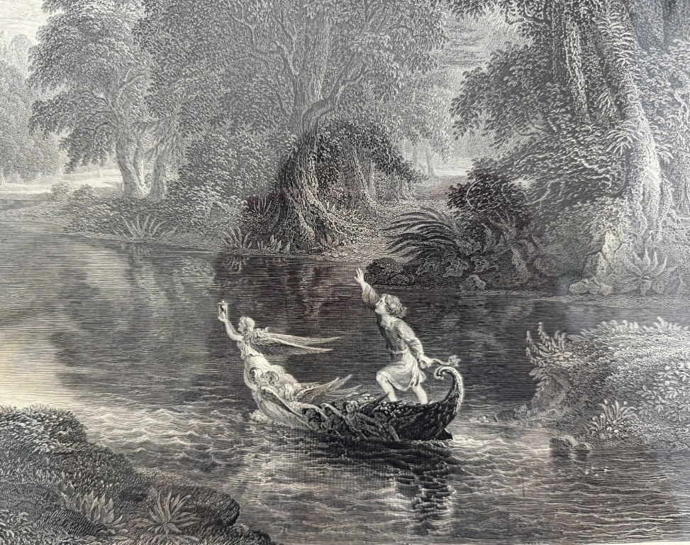 Antique c1855 Engraving of Thomas Cole's "The Voyage of Life: Youth" Antique c1855 Engraving of Thomas Cole's "The Voyage of Life: Youth"