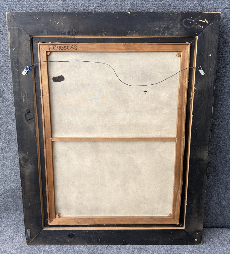 Large Still Life Oil on Canvas with Fruit and Flowers in Deepwell Frame Large Still Life Oil on Canvas with Fruit and Flowers in Deepwell Frame