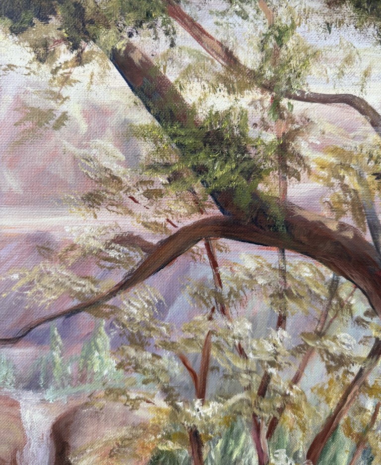 "The Way It Was" Oil on Canvas of Waterfall Landscape by V. Fox "The Way It Was" Oil on Canvas of Waterfall Landscape by V. Fox