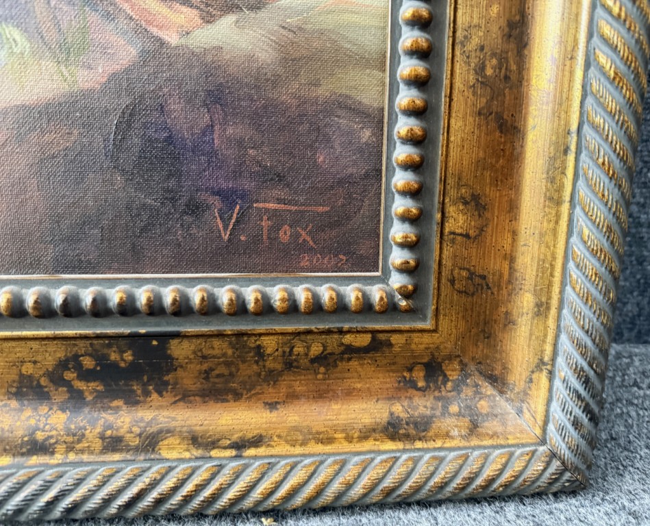 "The Way It Was" Oil on Canvas of Waterfall Landscape by V. Fox "The Way It Was" Oil on Canvas of Waterfall Landscape by V. Fox