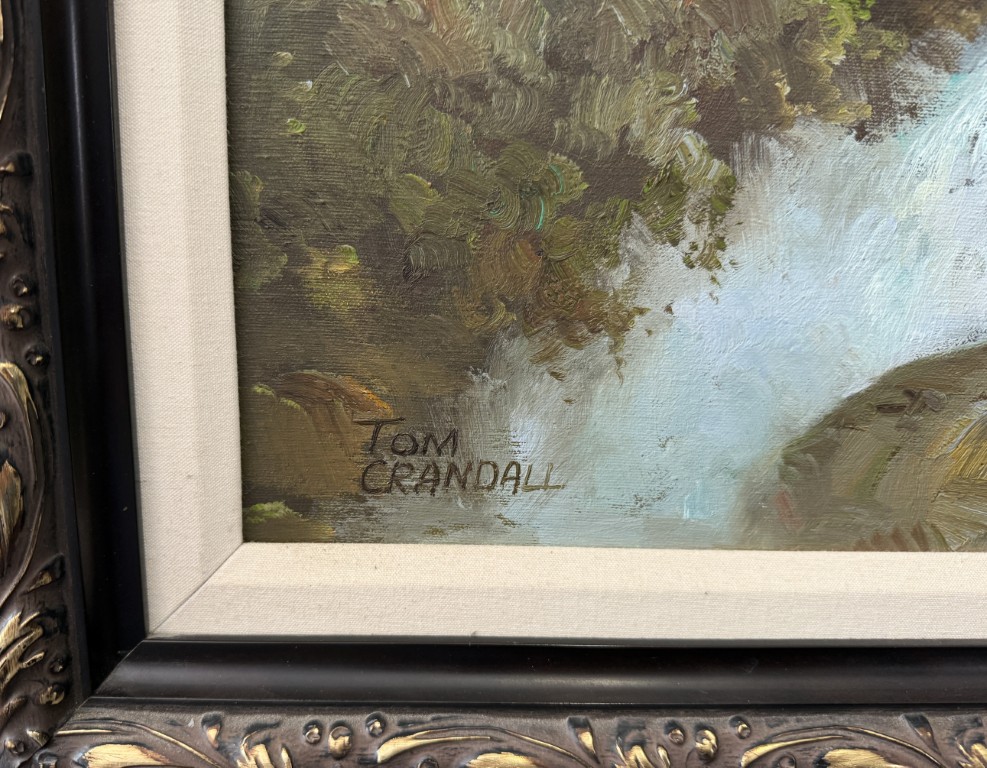 Large Original Tom Crandall River Landscape Oil on Canvas Large Original Tom Crandall River Landscape Oil on Canvas