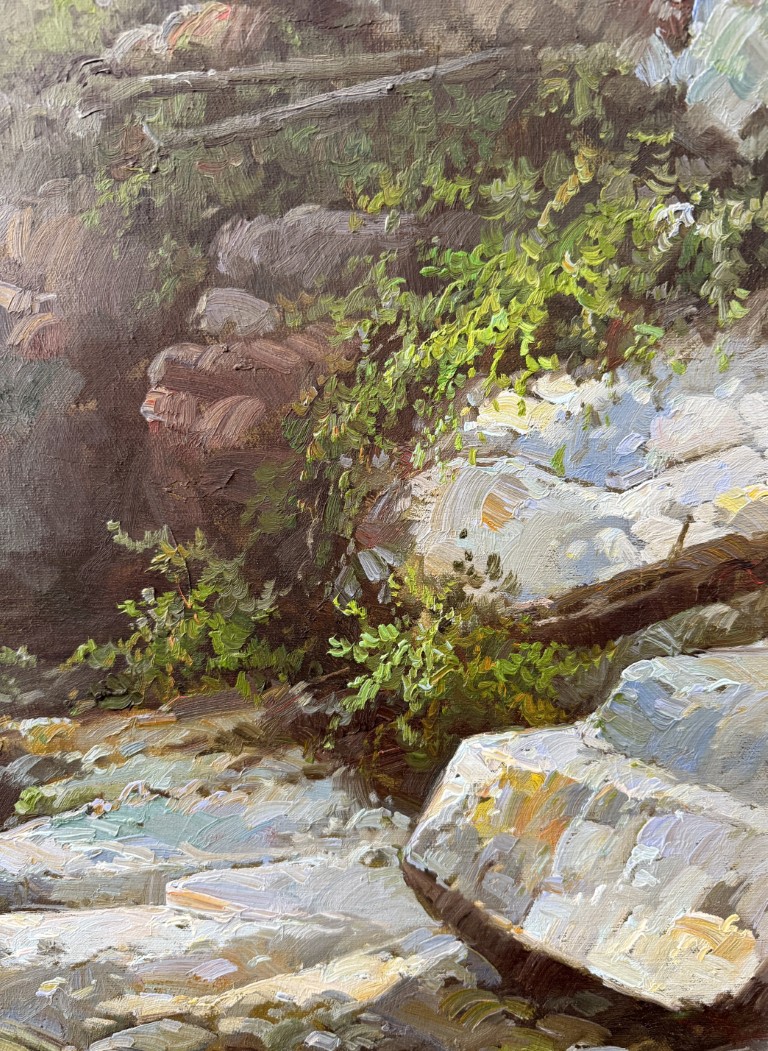 Large Original Tom Crandall River Landscape Oil on Canvas Large Original Tom Crandall River Landscape Oil on Canvas