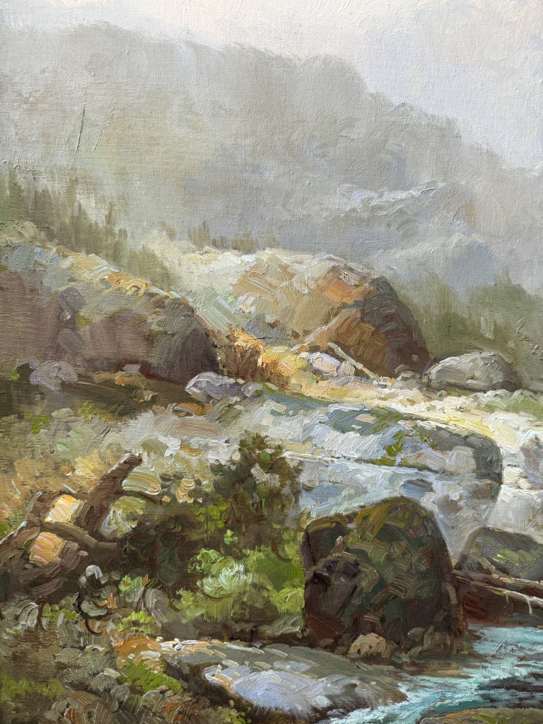 Large Original Tom Crandall River Landscape Oil on Canvas Large Original Tom Crandall River Landscape Oil on Canvas