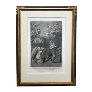 1779 Dominic Cunego Engraving of the Annunciation After Dominicus Zampieri