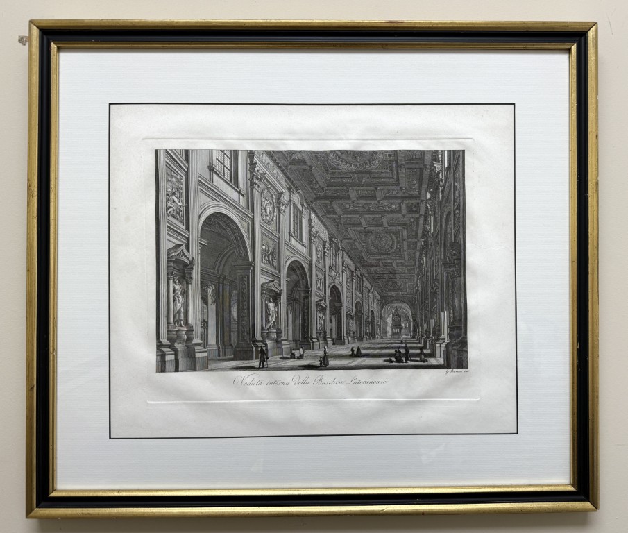Antique Etching of Basilica of St. John Lateran by Giovanni Balzar after Piranesi Antique Etching of Basilica of St. John Lateran by Giovanni Balzar after Piranesi