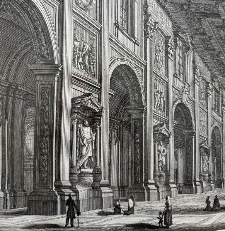 Antique Etching of Basilica of St. John Lateran by Giovanni Balzar after Piranesi Antique Etching of Basilica of St. John Lateran by Giovanni Balzar after Piranesi