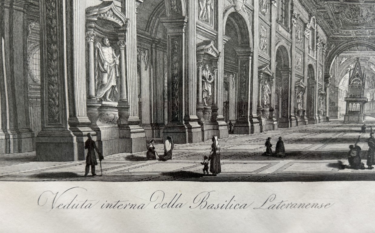 Antique Etching of Basilica of St. John Lateran by Giovanni Balzar after Piranesi Antique Etching of Basilica of St. John Lateran by Giovanni Balzar after Piranesi