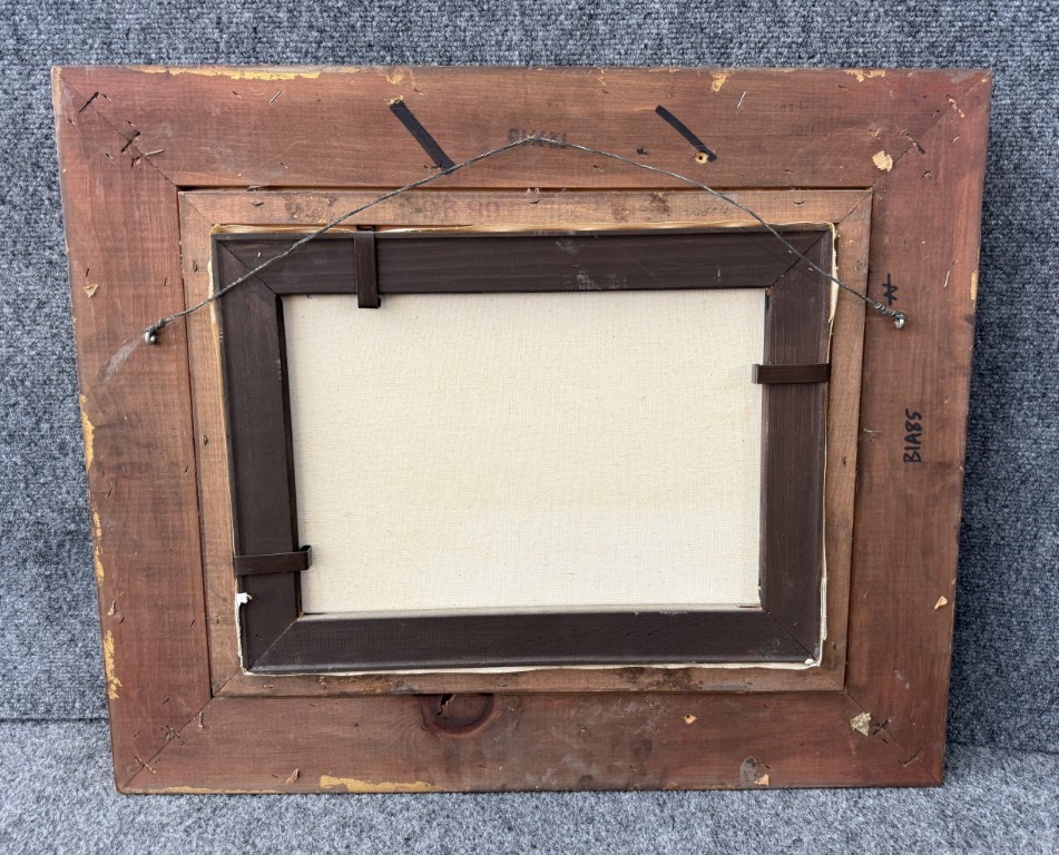 W. Eddie Signed Oil Painting of Figure in Countryside Landscape W. Eddie Signed Oil Painting of Figure in Countryside Landscape