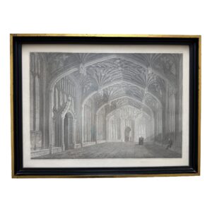 Antique Circa 1816 Engraving/Etching of Cathedral's Interior