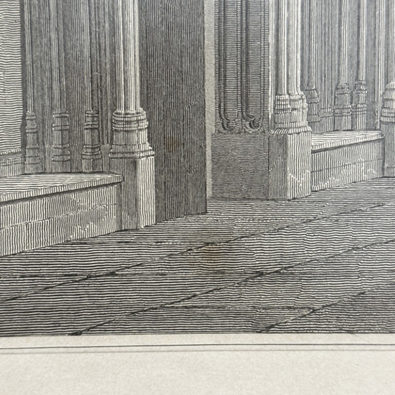 Antique Circa 1816 Engraving/Etching of Cathedral's Interior Antique Circa 1816 Engraving/Etching of Cathedral's Interior